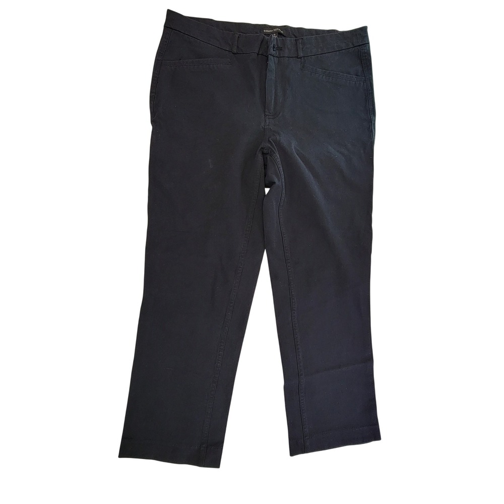 Banana Republic Womens Black Crop Pants Size 10‎ Straight Leg Ankle